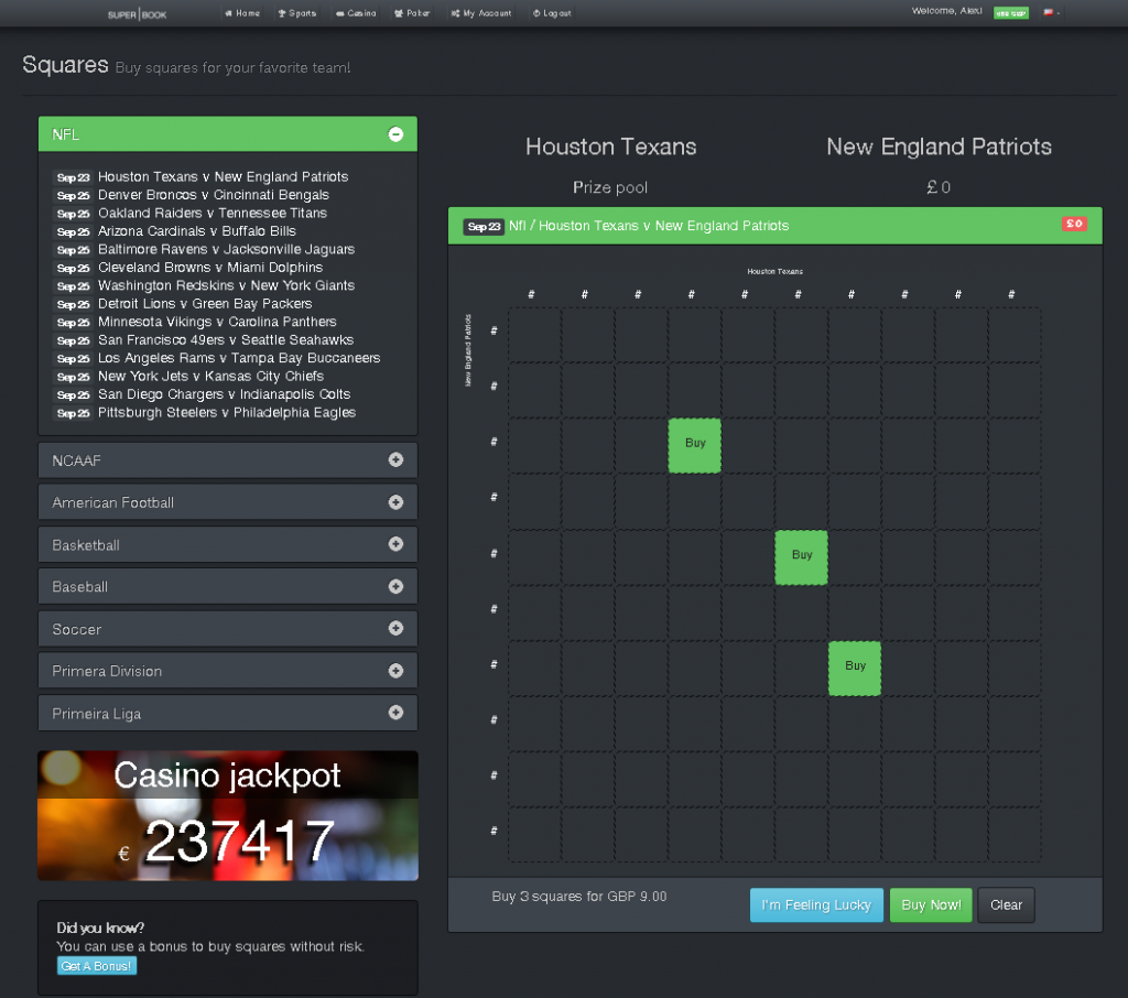 Sports betting squares White Label Sportsbook Software